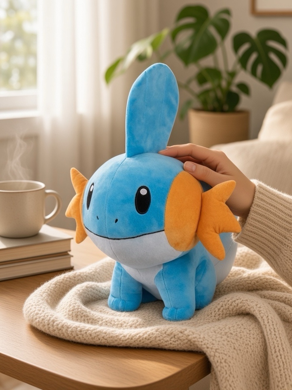 Build-A-Bear Pokemon Mudkip Plush Stuffed Animal With Sound Blue Orange BAB